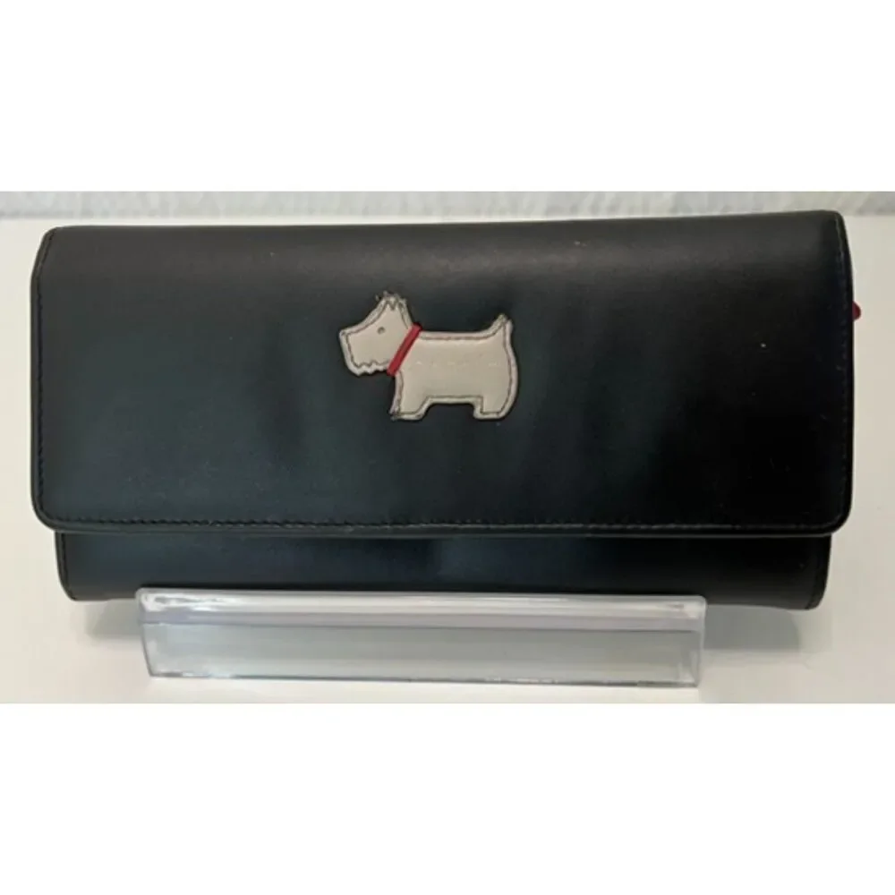 Radley London Heritage Lane black leather flapover wallet